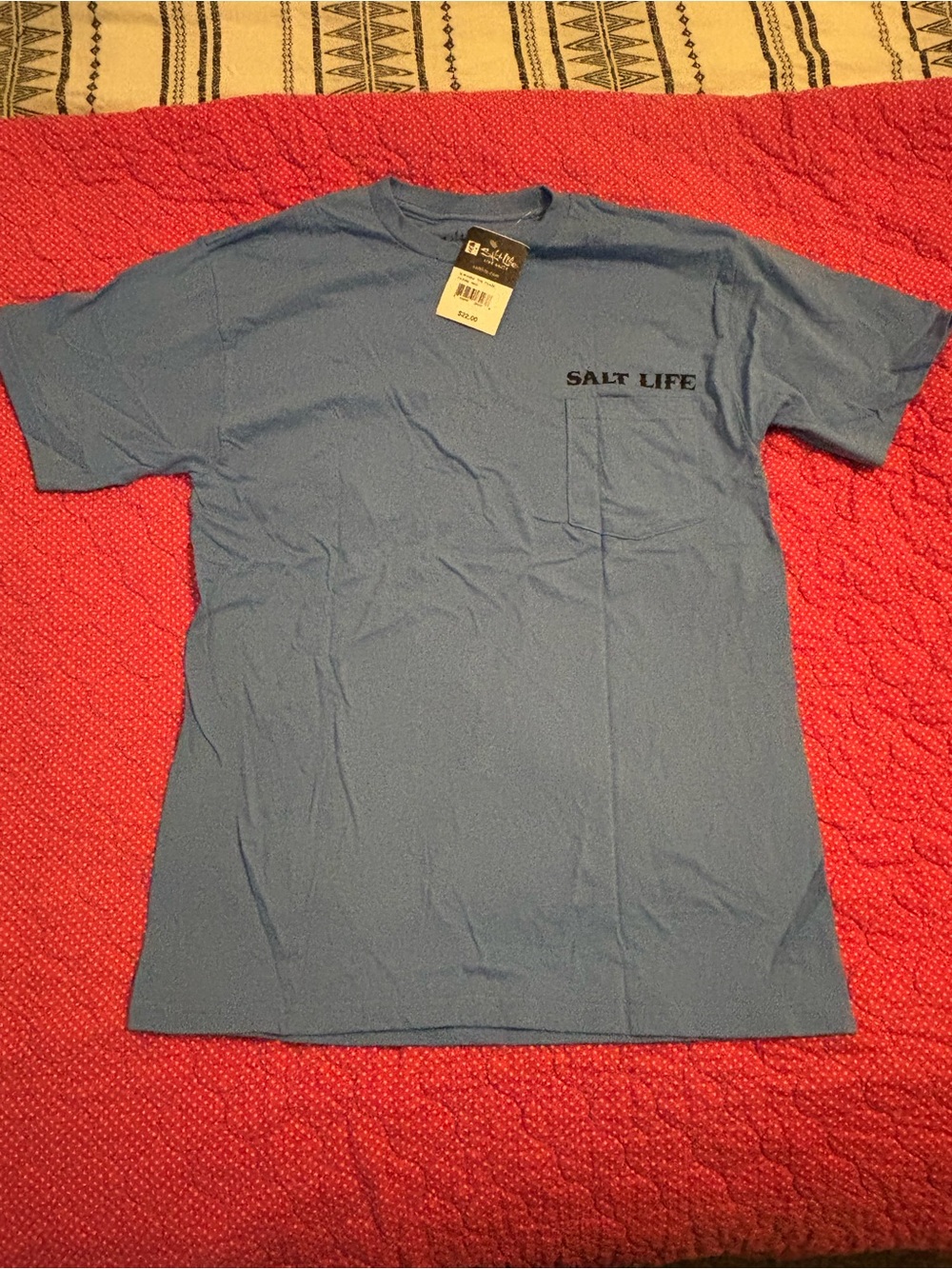 Salt Life Light Blue Short Sleeve Pocket Tee